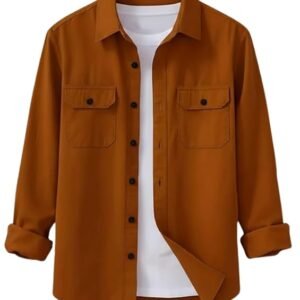 DEELMO Men’s Stylish Cotton Blend Casual Shirt || Full Sleeve Button-Down Shirt with Dual Flap Pockets || Comfortable Breathable Fabric || Perfect for Casual Office and Outing Wear
